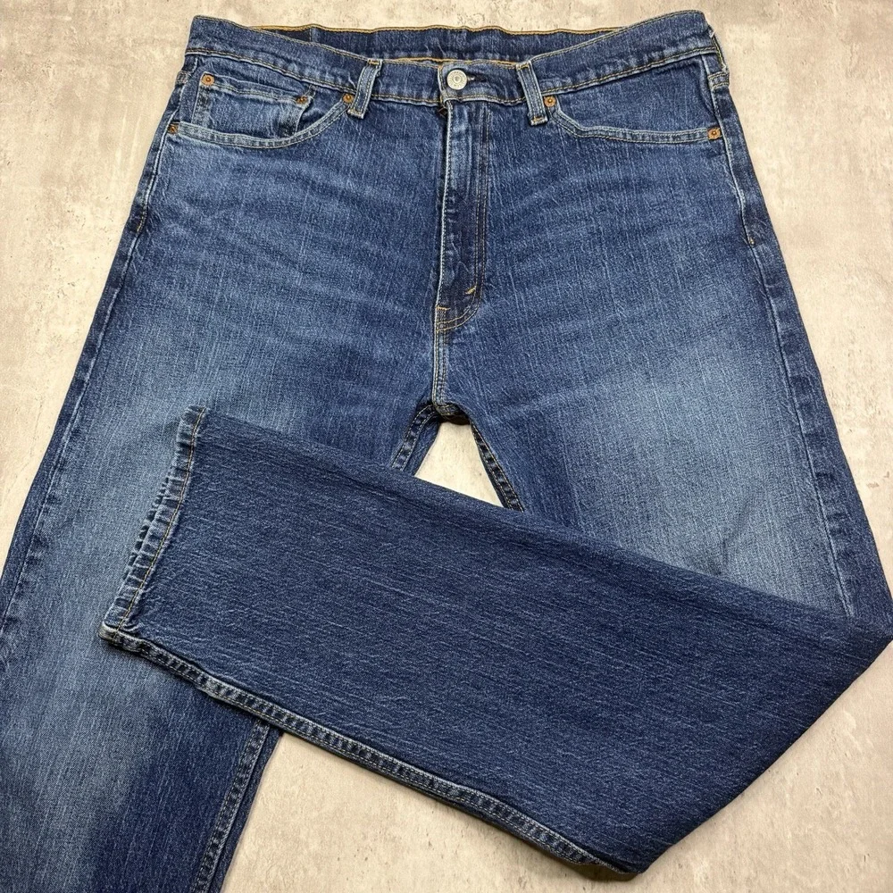 Levi's 505 Regular Fit Jeans Men's 36 x 32 Dark Wash Straight Leg Classic Denim